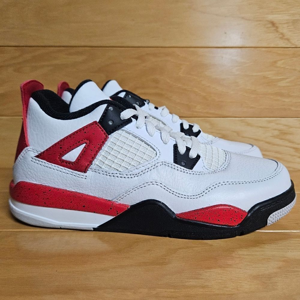 Nike Jordan 4 Retro PS Size 2 Youth Red Cement White Red Basketball BQ7669-161